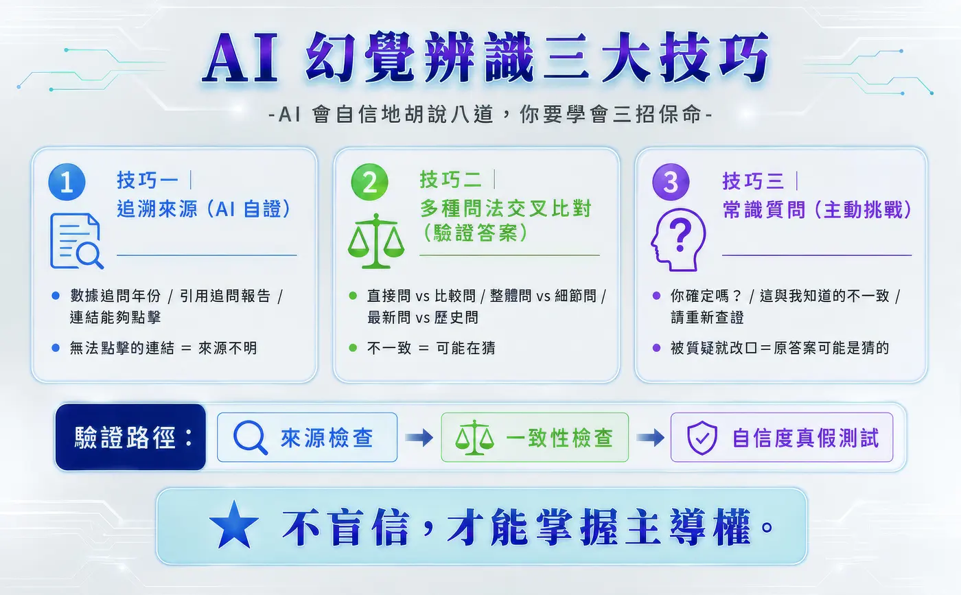 AI 幻覺辨識三大技巧